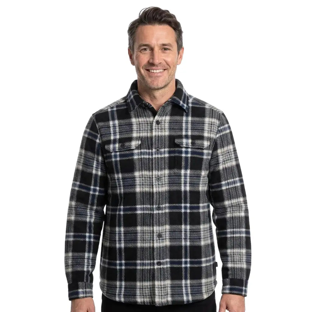 Trespass Checkley Men's Shacket - Black Check - Towsure