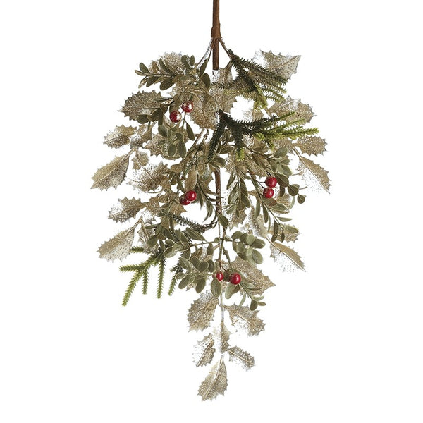 Green Foliage with Red Berry Spray (60cm)