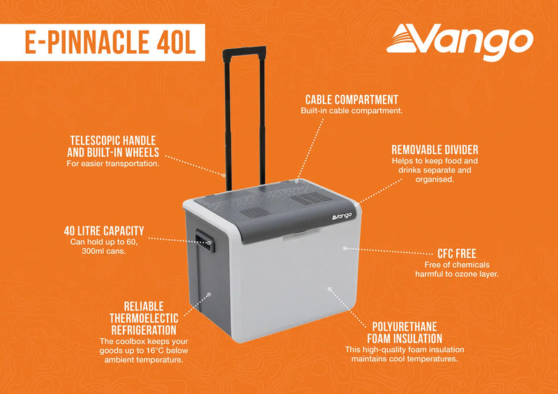 Vango E-Pinnacle 40 Litre Infographic