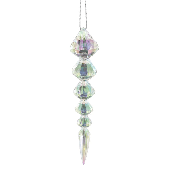 Festive 15cm Iridescent Jewel Drop Christmas Decoration