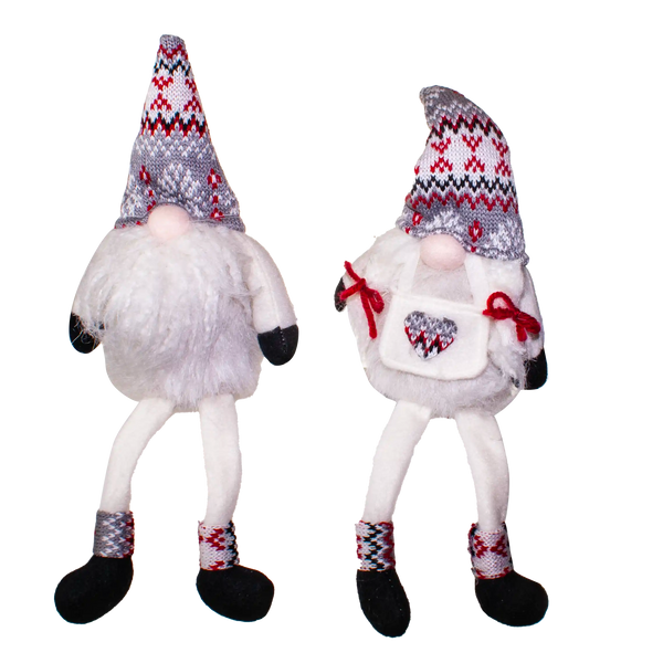 Festive 32cm Nordic Gonk Christmas Gnome - Sitting with Dangling Legs