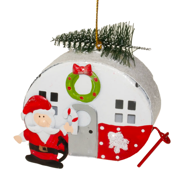 Metal Caravan Hanging Christmas Decoration