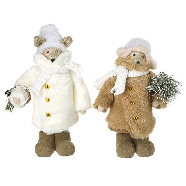 Bears in Fur Coats – Assorted Festive Figures (23cm)