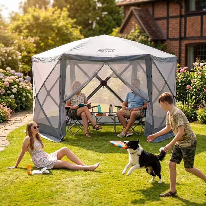 Maypole Pop Up Screen House, Instant Gazebo Tent - 6 Sided