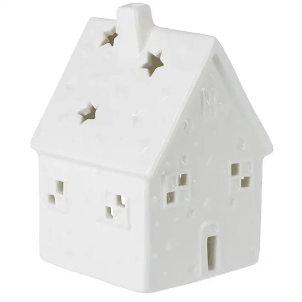 Porcelain Cottage Christmas Tealight Candle Holder
