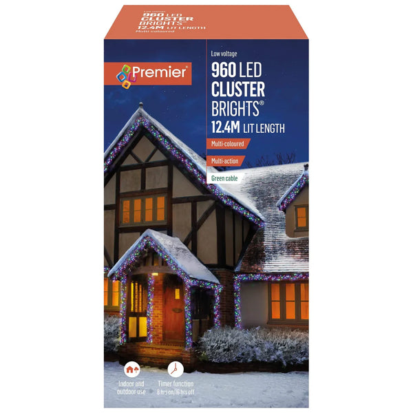 Premier Decorations 960 LED Cluster Brights - White