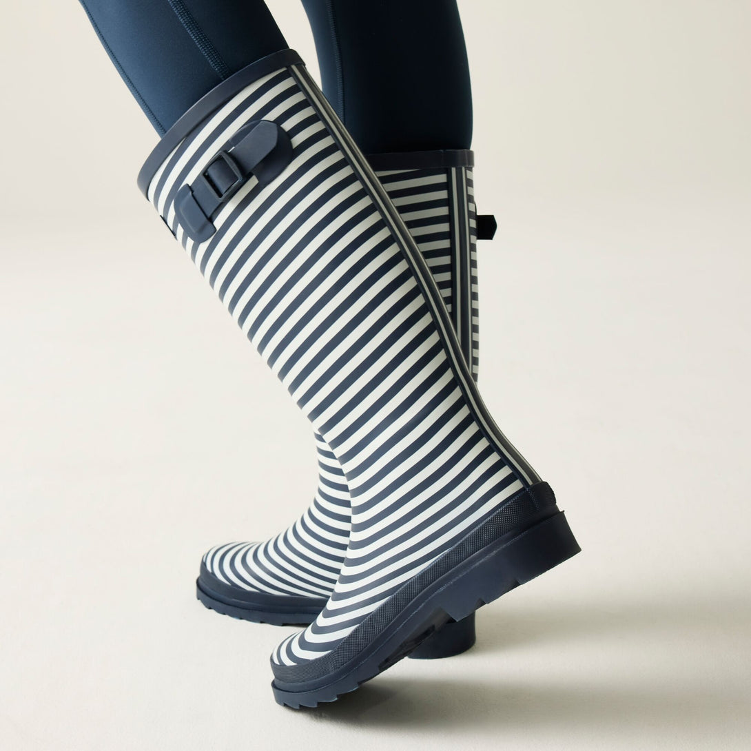 Regatta Lady Fairweather III Wellingtons Navy Stripe Towsure