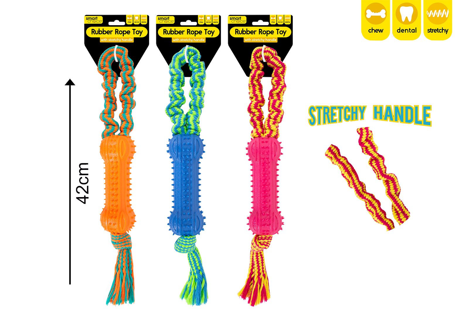 Smart Choice Strechy Rope & Rubber Tug Dog Toy