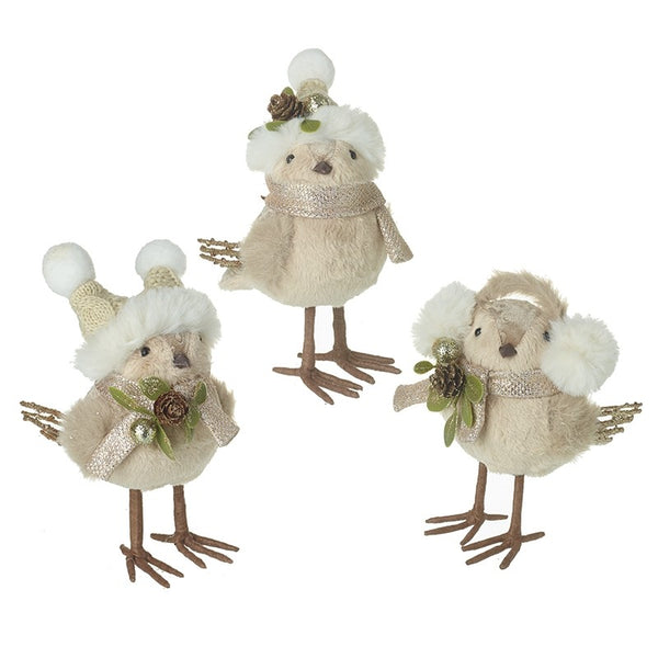 Birds In Hats & Ear Muffs – Festive Winter Bird Ornaments (15cm)