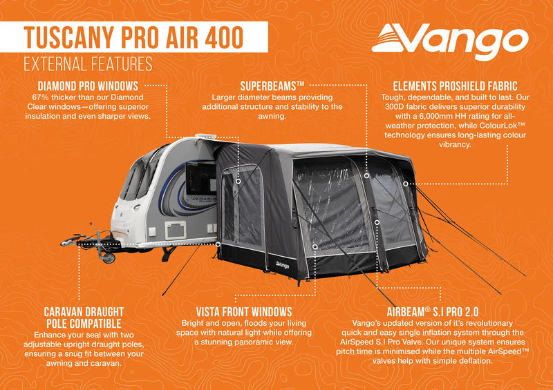 Vango Tuscany Air Pro Awning External Features