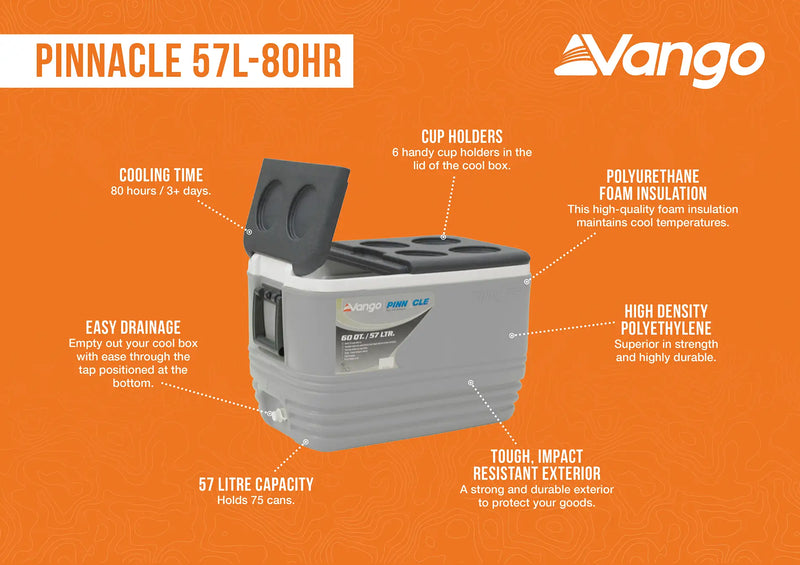 Vango Pinnacle 57 Litre Cooler Features