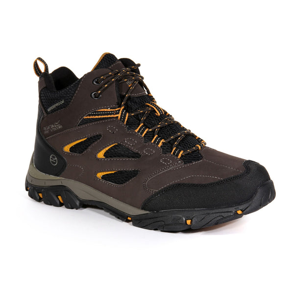 Regatta Men's Holcombe Waterproof Mid Walking Boots - Peat Inca Gold