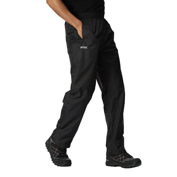 Regatta Men's Pack-It Waterproof Overtrousers - Black