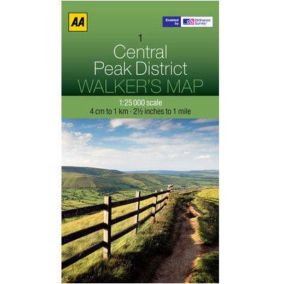 AA Walkers Map 1: Central Peak District - Towsure