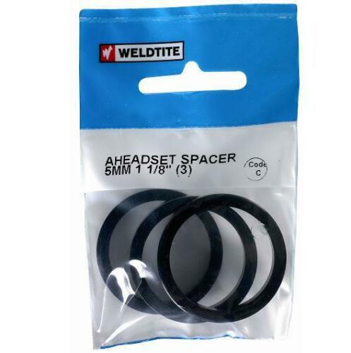 Alloy Headset Spacer - 5mm - Black - 1 1/8" - Towsure