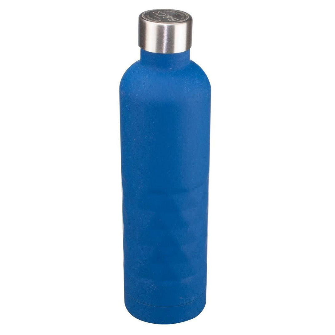 B&Co 500ml Geo Rubberised Finish Bottle Flask - Navy - Towsure