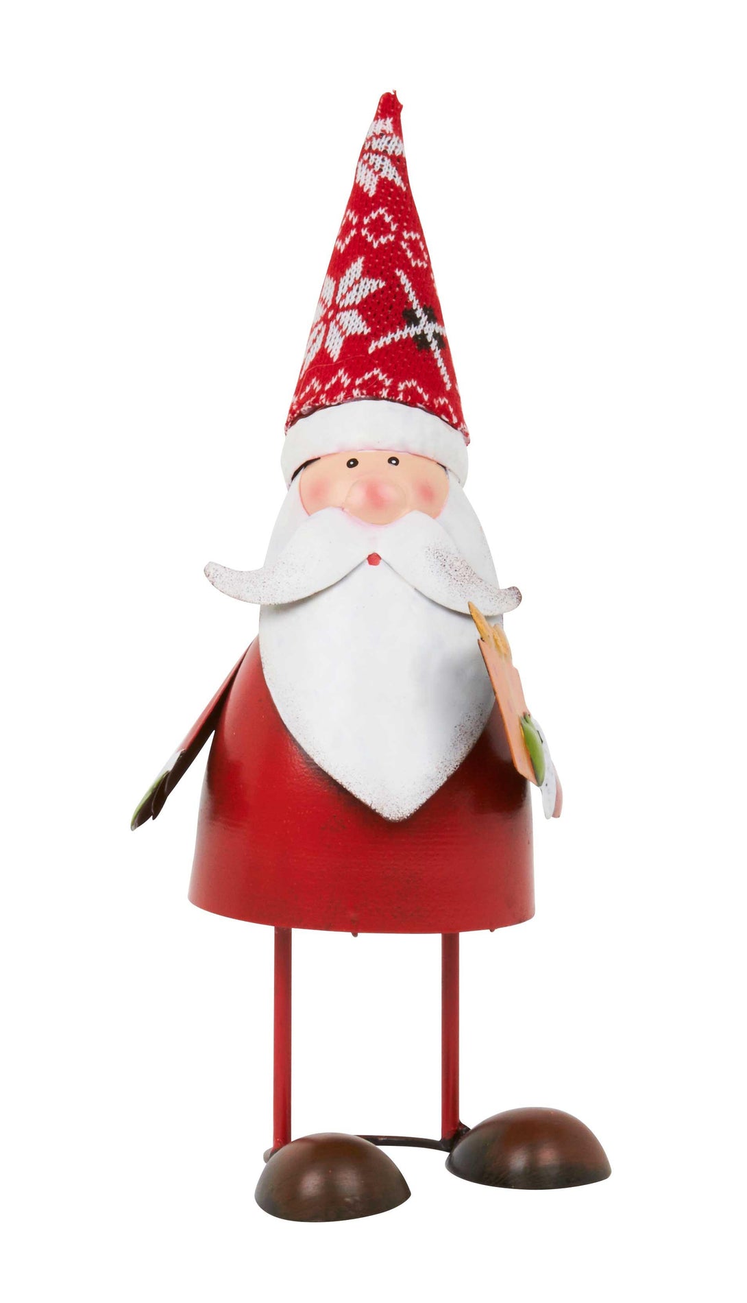 Bouncing Santa Claus with Present - 30cm Metal Spring Christmas Figurine - Towsure