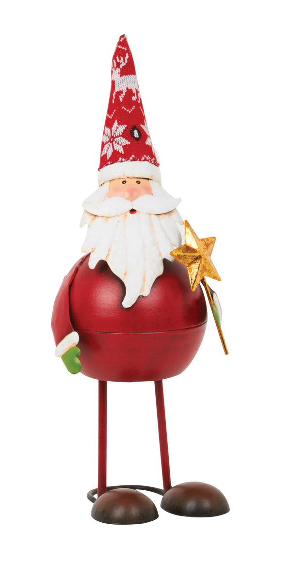 Bouncing Santa Claus With Star - 44cm Metal Spring Christmas Figurine - Towsure