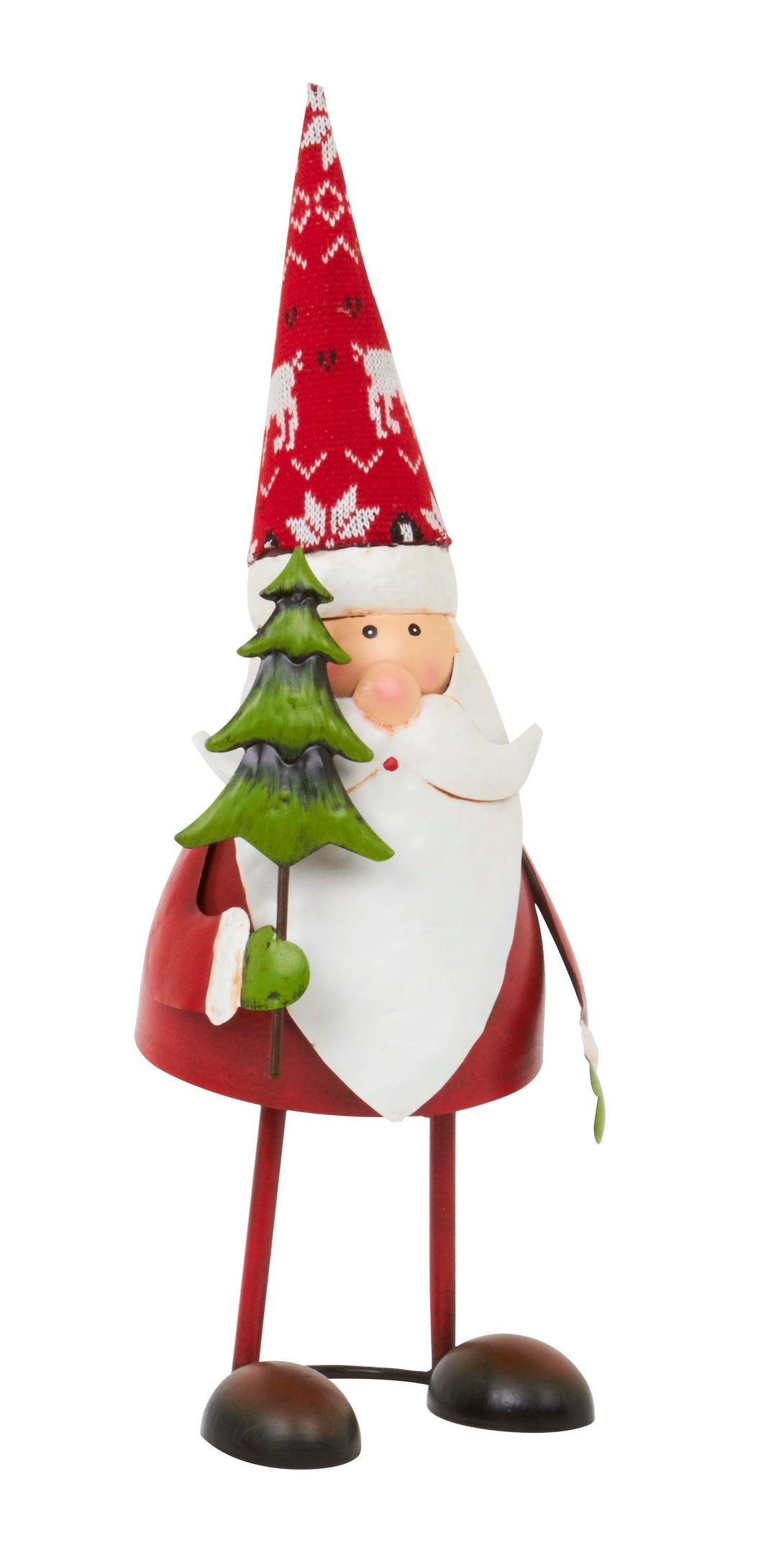 Bouncing Santa Claus With Tree - 35cm Metal Spring Christmas Figurine - Towsure