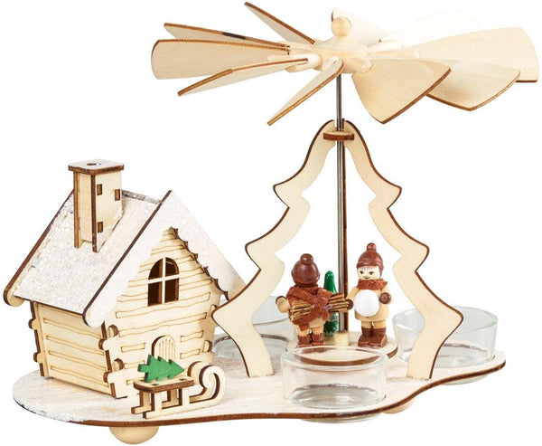Christmas Tealight Pyramid Smokehouse Incense Burner - Winter Children - Towsure
