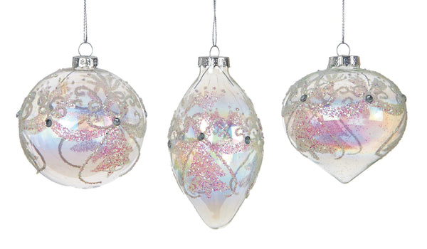 Clear Glass Christmas Bauble (Single) - 110mm - Towsure