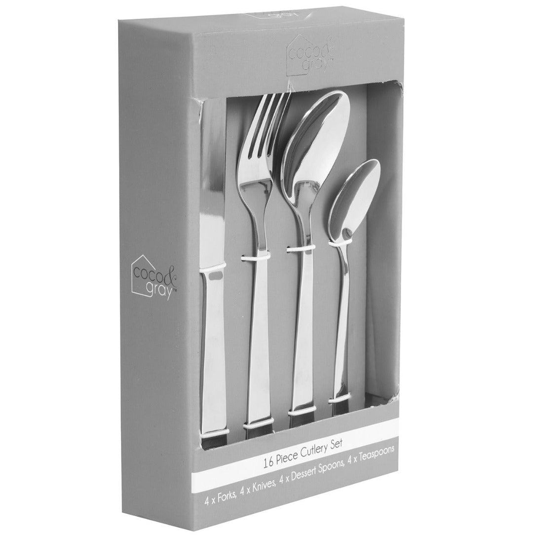 Coco & Grey Stainless Steel Cutlery Set - 16 Piece Hammered Finish - Towsure