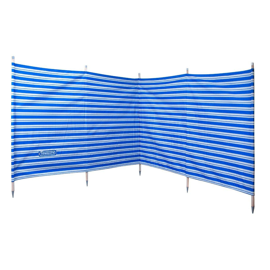 Deluxe 345cm 5 Pole Windbreak with Awning Channel Fitting - Blue - Towsure