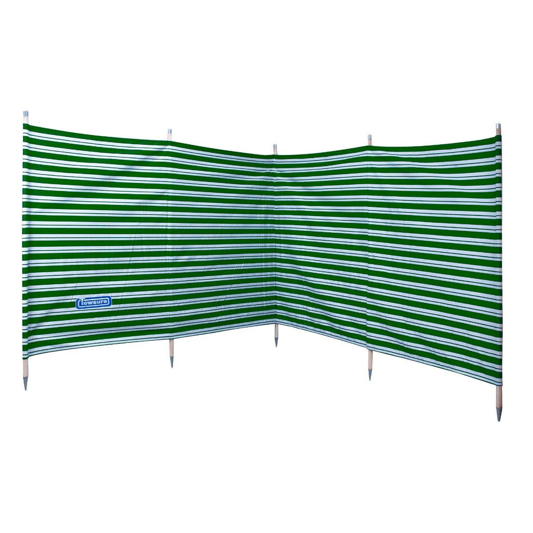 Deluxe 345cm 5 Pole Windbreak with Awning Channel Fitting - Green - Towsure