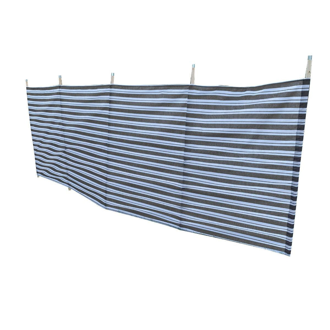 Deluxe 345cm 5 Pole Windbreak with Awning Channel Fitting - Grey - Towsure