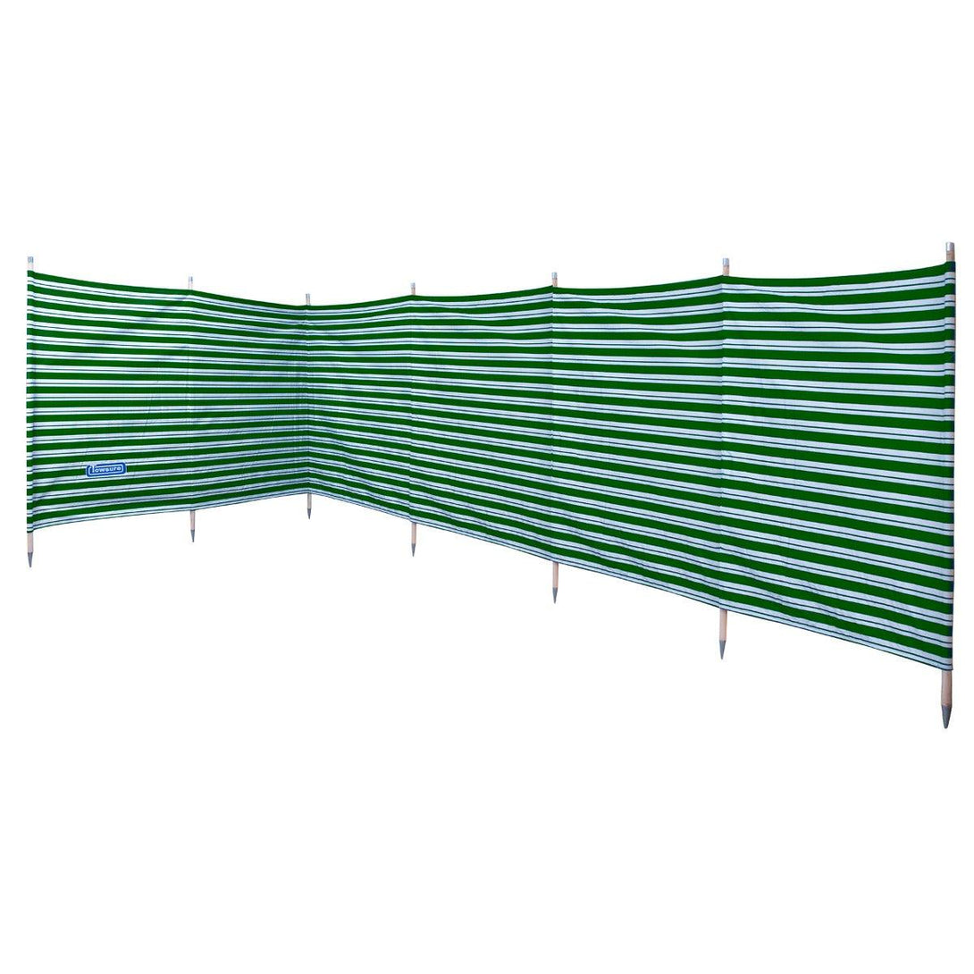 Deluxe 520cm 7 Pole Windbreak with Awning Channel Fitting - Green - Towsure