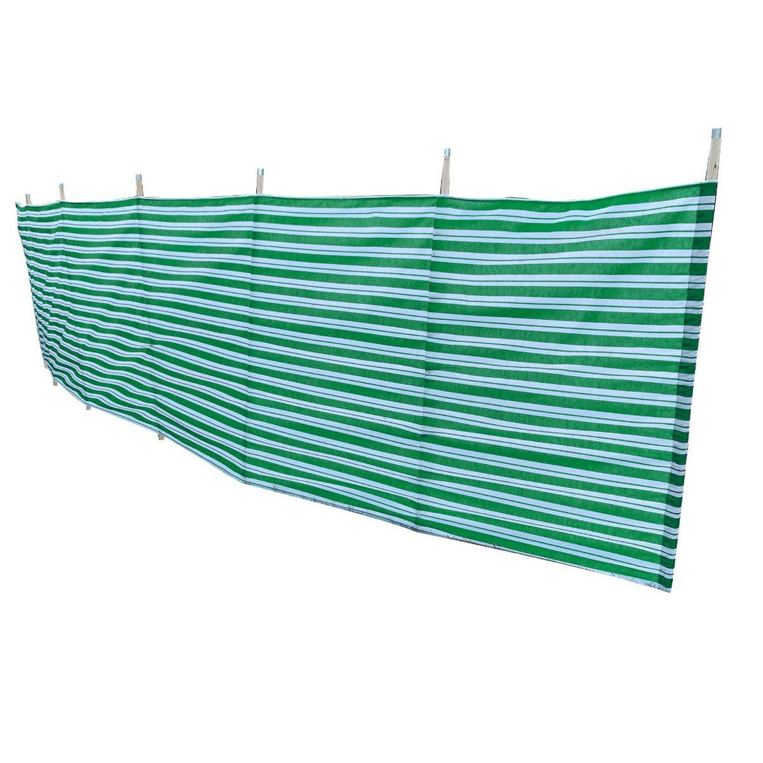 Deluxe 520cm 7 Pole Windbreak with Awning Channel Fitting - Green - Towsure