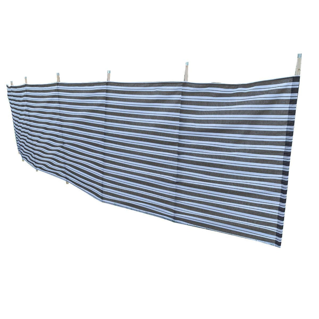 Deluxe 520cm 7 Pole Windbreak with Awning Channel Fitting - Grey - Towsure
