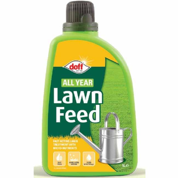 All year Lawn Feed from Doff Portland - 1 Litre Bottle for the Home Gardener