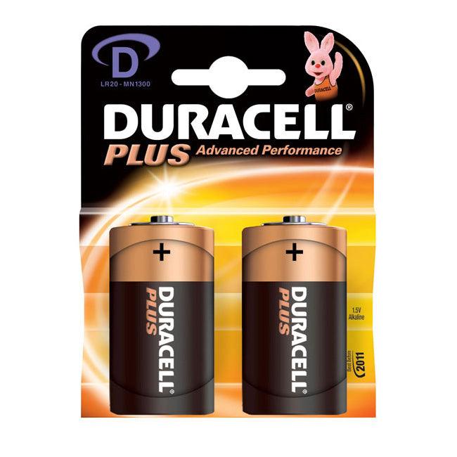 Duracell Plus D (LR20 / MN1300) Batteries - Pack Of 2 - Towsure