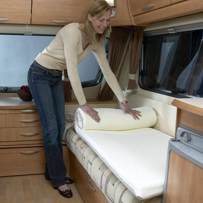 Duvalay Compact Travel Topper Gold Memory Foam Mattress 2.5cm - Towsure
