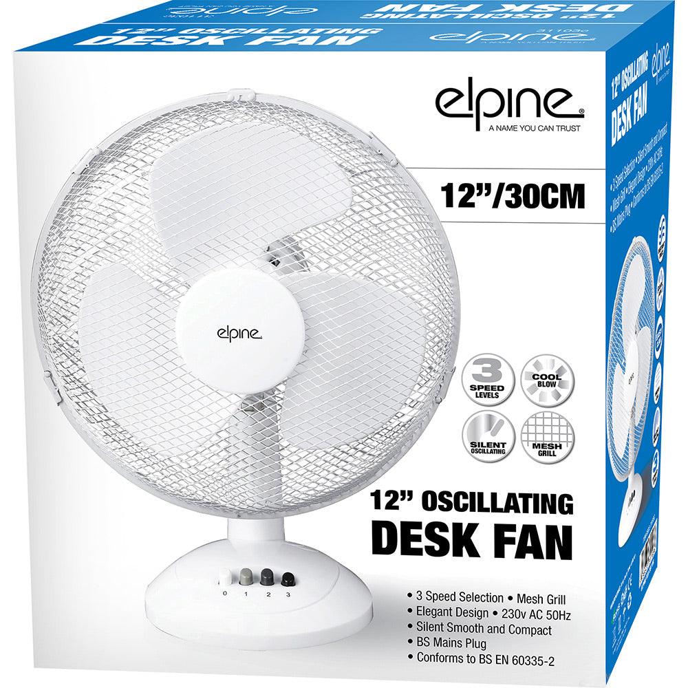 Elpine 12" (30cm) Oscillating Desk Fan - Towsure