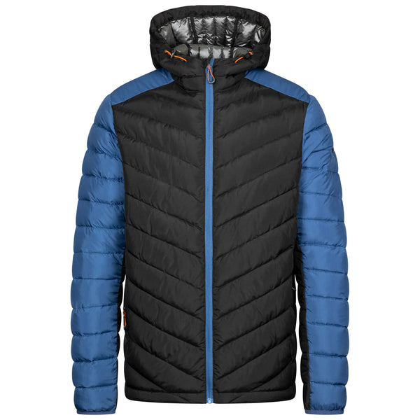 Trespass Men's Eriska Hooded Jacket - Black with Blue trim
