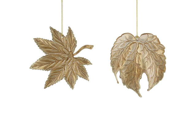 Festive 11cm Assorted Leaves - Gold - Towsure