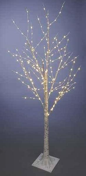 Festive 120cm Lit Silver Birch Tree Warm White - Towsure