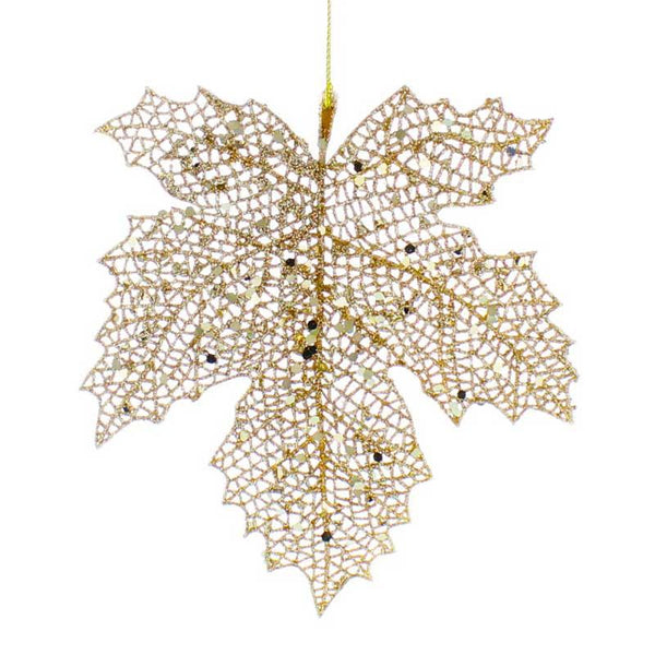 Festive 15cm Acrylic Maple Leaf - Gold - Towsure