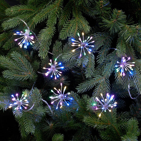 Festive 200 LED Twinkling Starburst Christmas Lights - Pastel - Towsure