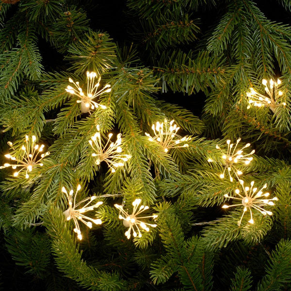 Festive 200 LED Twinkling Starburst Christmas Lights - Warm White - Towsure