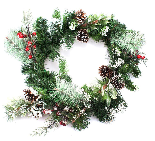 Festive 50cm Pine Cone Christmas Wreath - Towsure