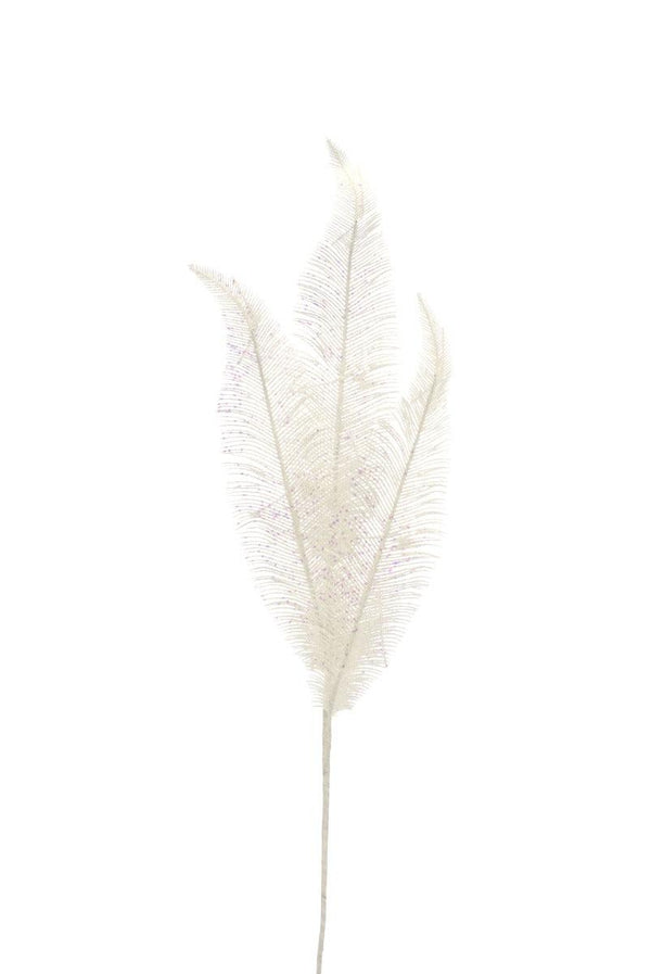 Festive 84cm Feather Spray - White - Towsure