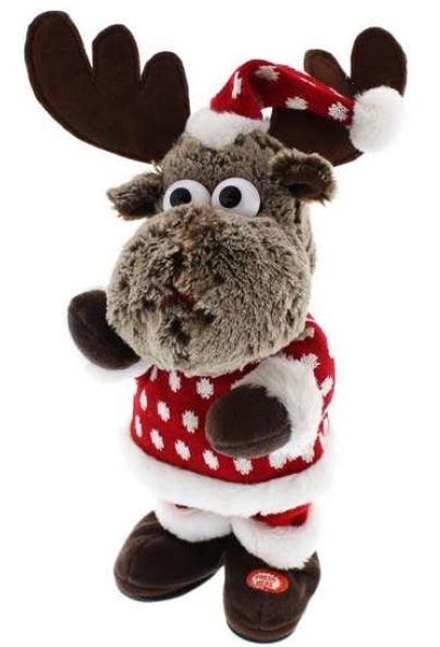 Festive Animated Reindeer With Jumper 31cm - Towsure