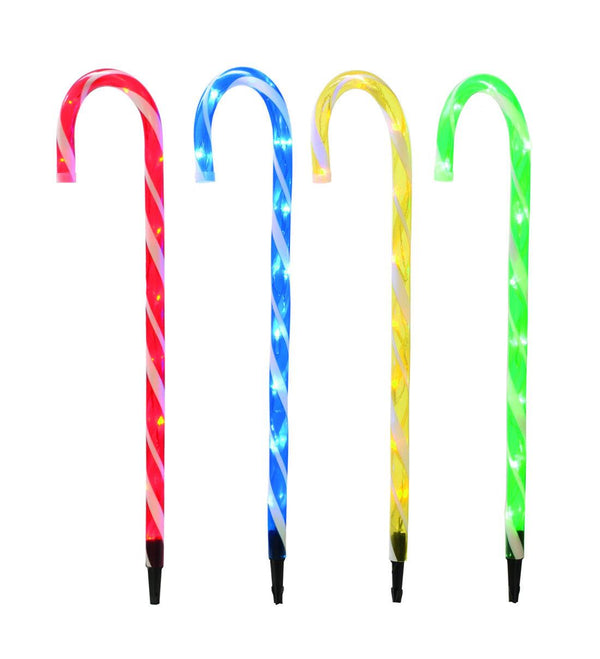Festive Assorted Candy Cane Stake Lights - 62cm (4pc) - Towsure