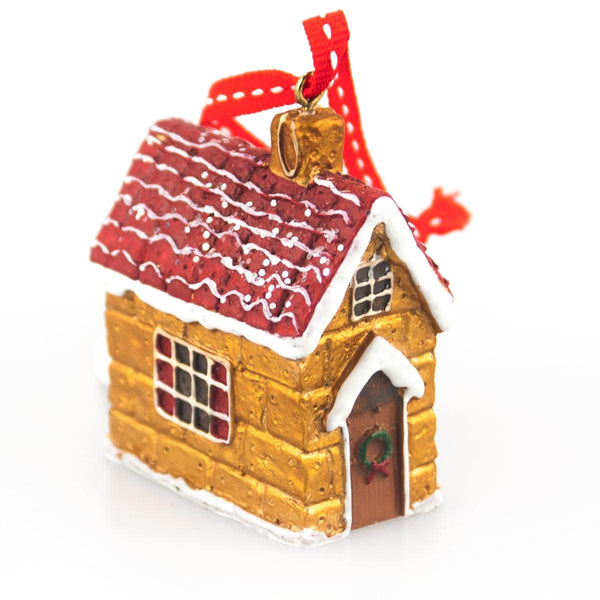Festive Gingerbread House Christmas Decoration - 6cm - Towsure