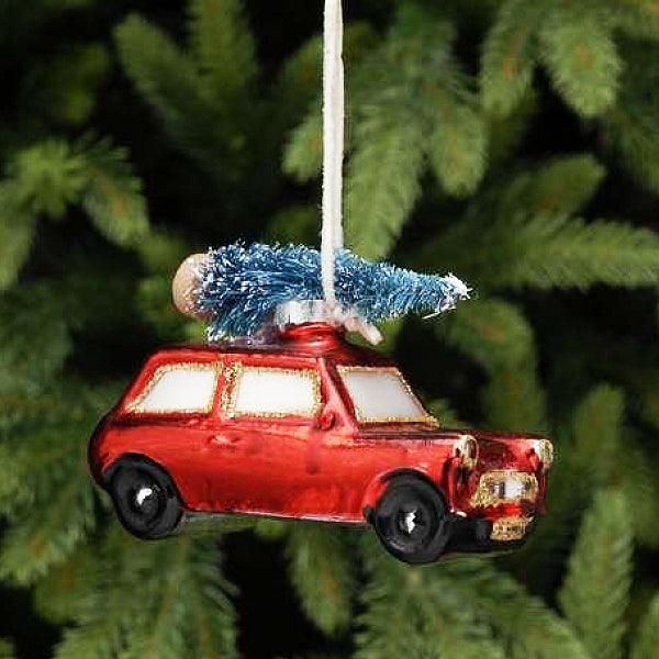 Festive Red Car With Tree On Top 10cm - Towsure