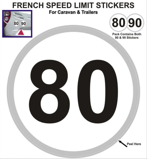 French Speed Limit Stickers - 80/90 KPH - Towsure