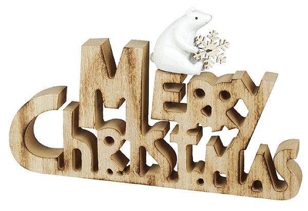 Heaven Sends Merry Christmas Sign With Resin Bear - Towsure